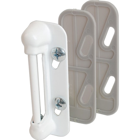 Prime-Line Aluminum Painted White, Spring-Loaded Screen Door Strike Plate 1 Set K 5117